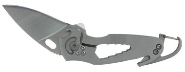 İngiliz anahtarı, şişe açacağı ve bıçakla izole edilmiş çoklu alet..