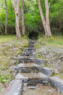 Abbaye de Kylemore dans le Connemara, Pollacapall Lough. Connemara 'daki Kylemore Manastırı, Pollacapall Lough.