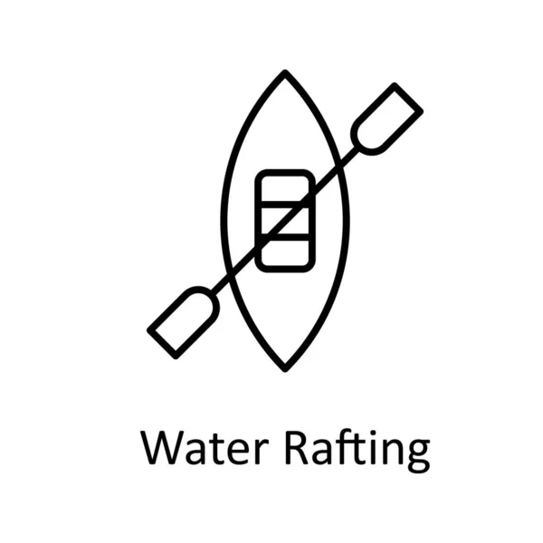 Woda Rafting Wektor Zarys Ikona Projekt Ilustracja Sport Nagrody Symbol — Wektor stockowy