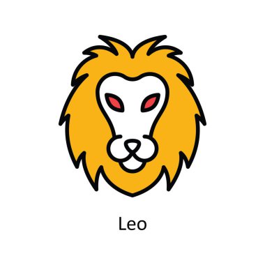 Leo Vector Simge Tasarımı illüstrasyonunu özetle. Astroloji ve Zodiac Beyaz arkaplan EPS 10 Dosyasında İşaretler Sembolü