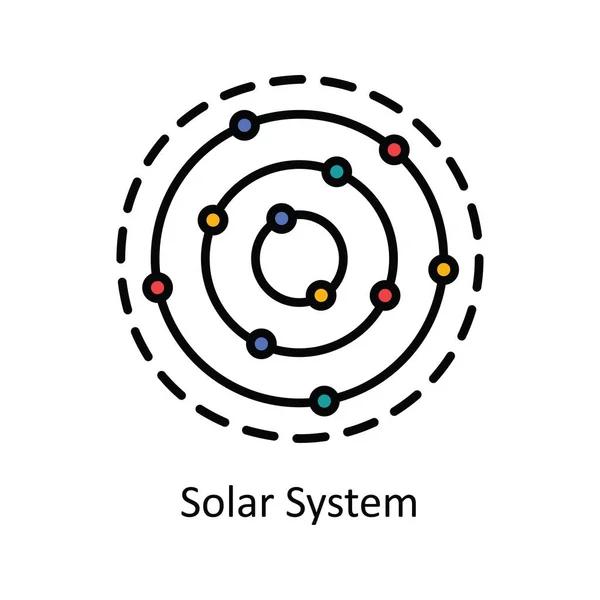 Ηλιακό Σύστημα Vector Συμπληρώστε Περίγραμμα Εικονίδιο Σχεδιασμός Εικονογράφηση Αστρολογία Και — Διανυσματικό Αρχείο