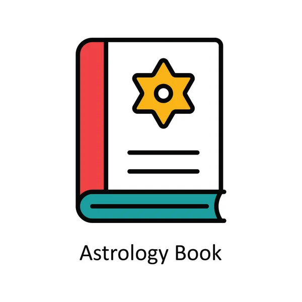 Astroloji Kitabı Vektörü Simge Tasarımı Çizimi Illüstrasyonu Astroloji Zodiac Beyaz — Stok Vektör
