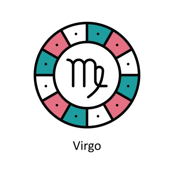 Иллюстрация Virgo Vector Fill Символ Астрологии Знаков Зодиака Белом Фоне — стоковый вектор