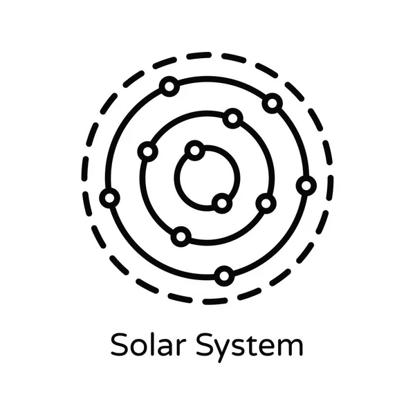Solar System Vector Outline Icon Design Illustration Astrology Zodiac Signs — Stock Vector