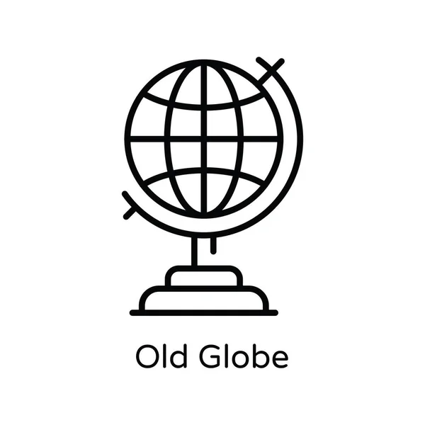 Old Globe Vector Bosquejo Icono Diseño Ilustración Astrología Signos Del — Archivo Imágenes Vectoriales