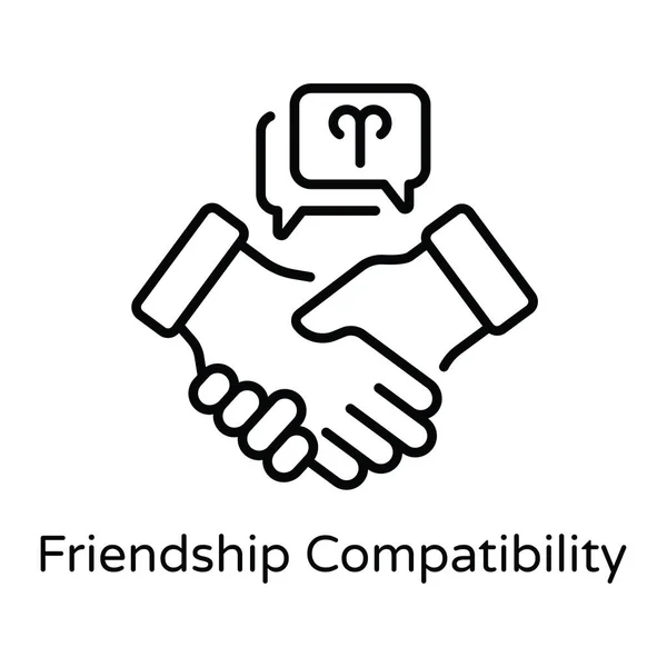 Friendship Compatibility Vector Skizzieren Icon Design Illustration Astrologie Und Sternzeichen — Stockvektor