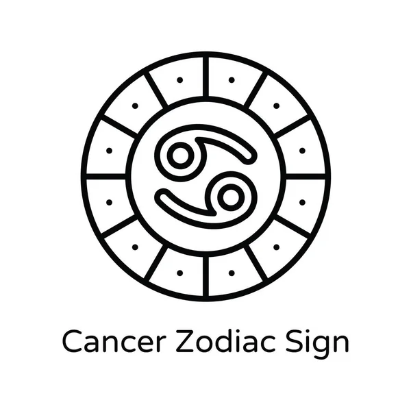 Рак Зодиак Знак Векторный Контур Иконка Дизайн Иллюстрации Символ Астрологии — стоковый вектор