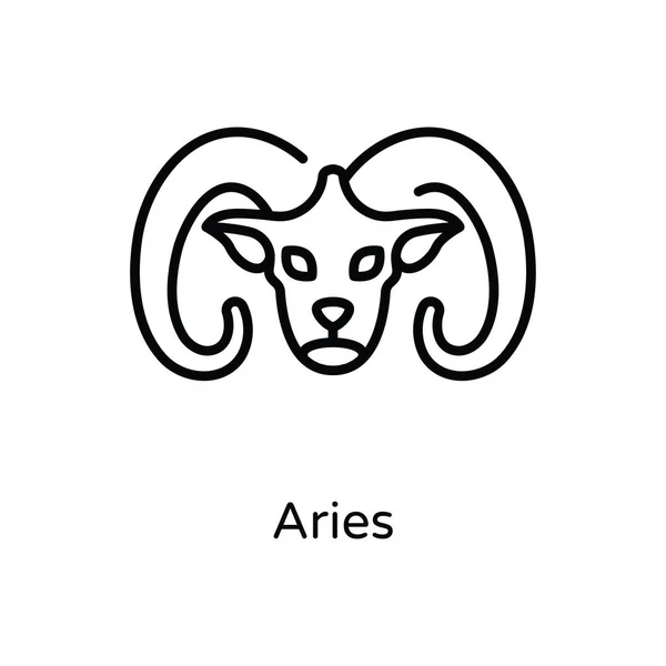 Aries Vector Esboço Icon Design Ilustração Símbolo Sinais Astrologia Zodíaco — Vetor de Stock