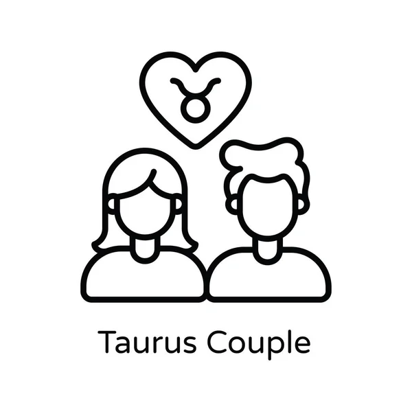 Иллюстрация Taurus Couple Vector Символ Астрологии Знаков Зодиака Белом Фоне — стоковый вектор