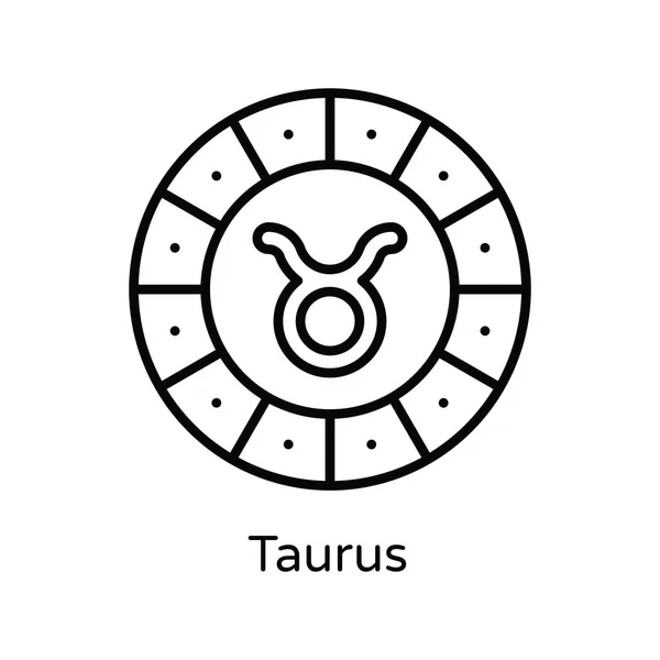 Taurus Vector Esboço Icon Design Ilustração Símbolo Sinais Astrologia Zodíaco — Vetor de Stock