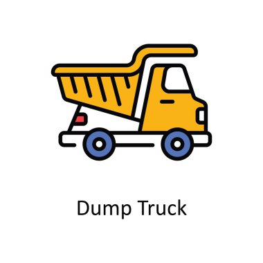 Çöp Kamyonu Vektör Doldurma Simge Tasarımı illüstrasyonu. Beyaz arkaplan EPS 10 Dosyasında Ev Onarım ve Bakım Sembolü