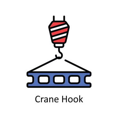 Turna Kancası Vektör Doldurma Simge Tasarımı çizimi. Beyaz arkaplan EPS 10 Dosyasında Ev Onarım ve Bakım Sembolü