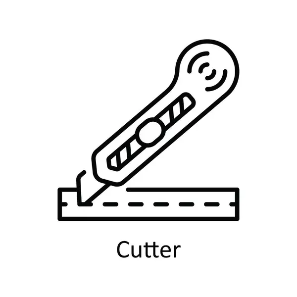 Cutter Vector Obrys Icon Design Ilustrace Domácí Opravy Údržba Symbol — Stockový vektor