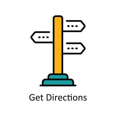 Yönlendirme Vektörü Doldur Simge Tasarımı illüstrasyonunu al. Beyaz arkaplan EPS 10 Dosyasında Harita ve Seyrüsefer Sembolü