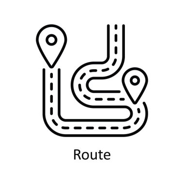 Yönlendirme Vektörü ana hatları Simge Tasarımı illüstrasyonu. Beyaz arkaplan EPS 10 Dosyasında Harita ve Seyrüsefer Sembolü