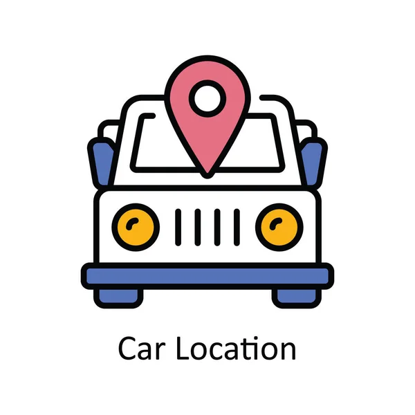 Localização Cabina Vector Esboço Preenchimento Icon Design Illustration Mapa Símbolo — Vetor de Stock