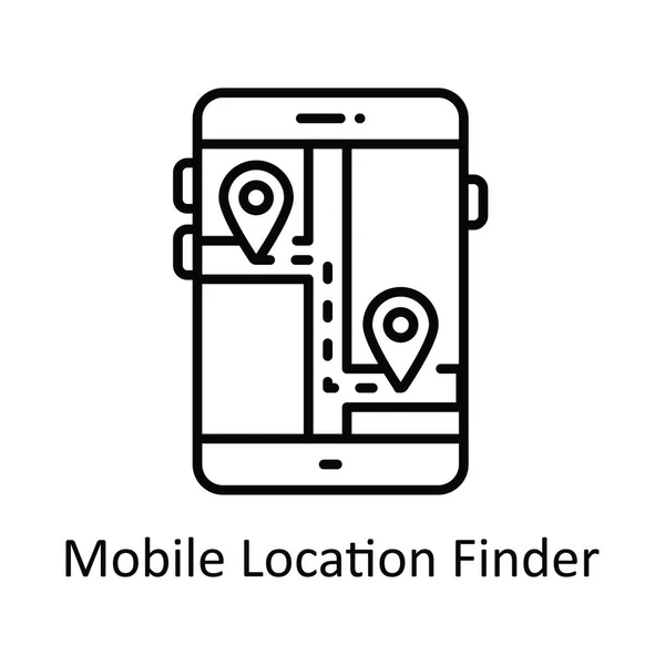 Mobile Location Finder Vector Рисунок Иконки Дизайна Карта Навигация Символ — стоковый вектор