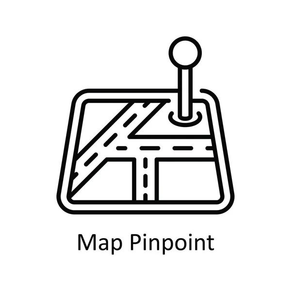 Kaart Pinpoint Vector Overzicht Pictogram Ontwerp Illustratie Kaart Navigatie Symbool — Stockvector