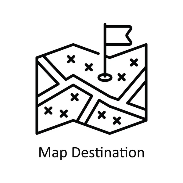 Карта Вектор Направления Контур Иконки Дизайн Иллюстрации Карта Навигация Символ — стоковый вектор