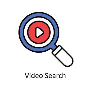 Video Arama Vektörü Simge Tasarımı tasarımı çizimi. Beyaz arkaplan EPS 10 Dosyasında Çevrimiçi Yayın Sembolü
