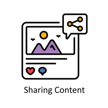 İçerik Vektörü Doldurma Simge Tasarımı illüstrasyonu. Beyaz arkaplan EPS 10 Dosyasında Çevrimiçi Yayın Sembolü