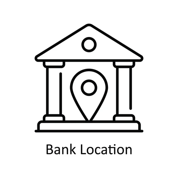 Posizione Della Banca Schema Vettoriale Icona Illustrazione Design Mappa Simbolo — Vettoriale Stock