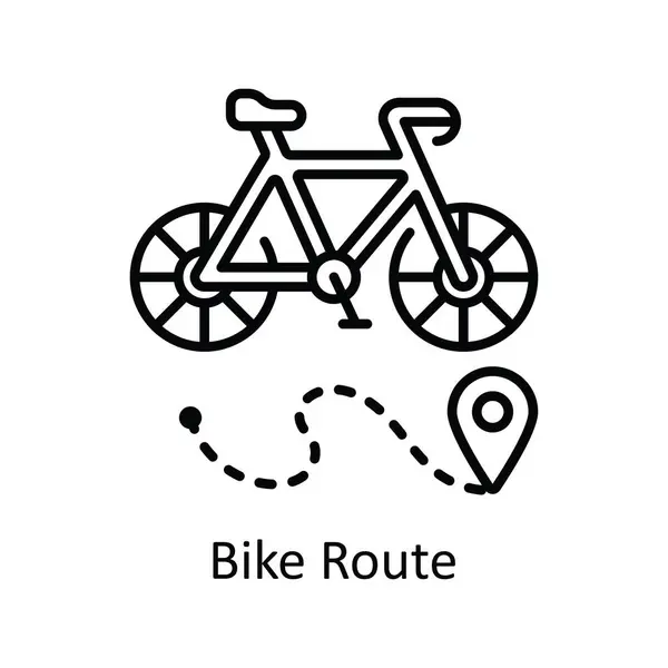 Bike Route Vector Skizziert Icon Design Illustration Karte Und Navigationssymbol — Stockvektor