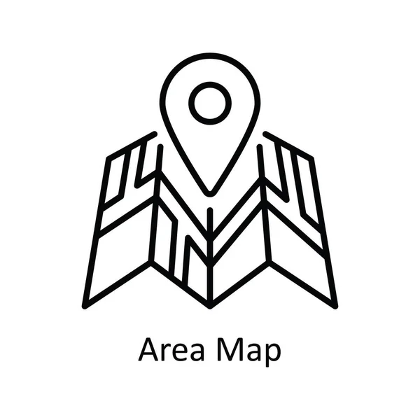 Векторный Контур Карты Области Иконка Дизайн Иллюстрации Карта Навигация Символ — стоковый вектор