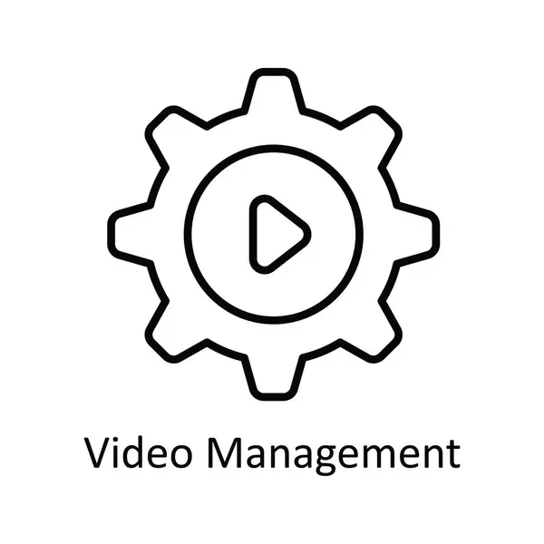 Video Management Schema Vettoriale Icona Illustrazione Design Simbolo Streaming Online — Vettoriale Stock