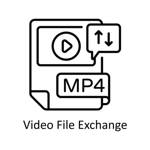 Video File Exchange Schema Vettoriale Icona Illustrazione Design Simbolo Streaming — Vettoriale Stock