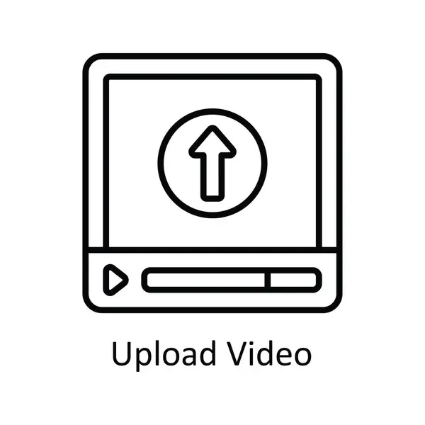 Carregar Video Vector Esboço Icon Design Ilustração Símbolo Streaming Line —  Vetores de Stock