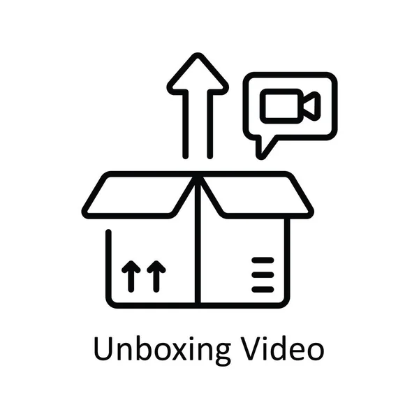 Unboxing Video Schema Vettoriale Icona Illustrazione Design Simbolo Streaming Online — Vettoriale Stock