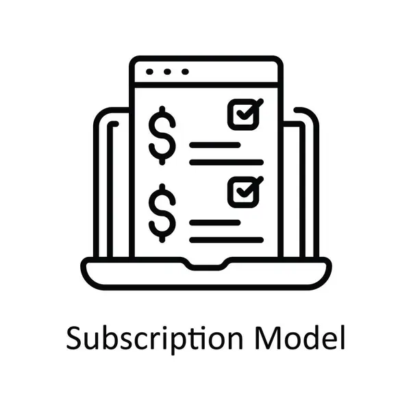 Abonnement Model Vector Schema Icon Ontwerp Illustratie Online Streaming Symbool — Stockvector
