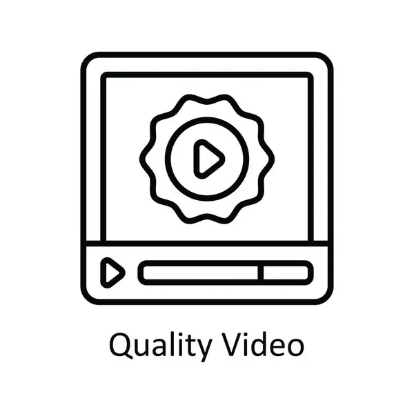 Video Qualità Schema Vettoriale Icona Illustrazione Design Simbolo Streaming Online — Vettoriale Stock