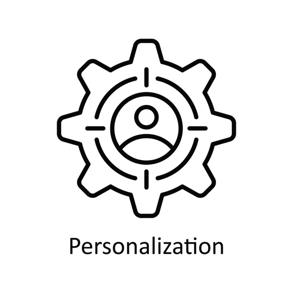 Personalización Esquema Vectorial Icono Ilustración Diseño Símbolo Transmisión Línea Sobre — Vector de stock