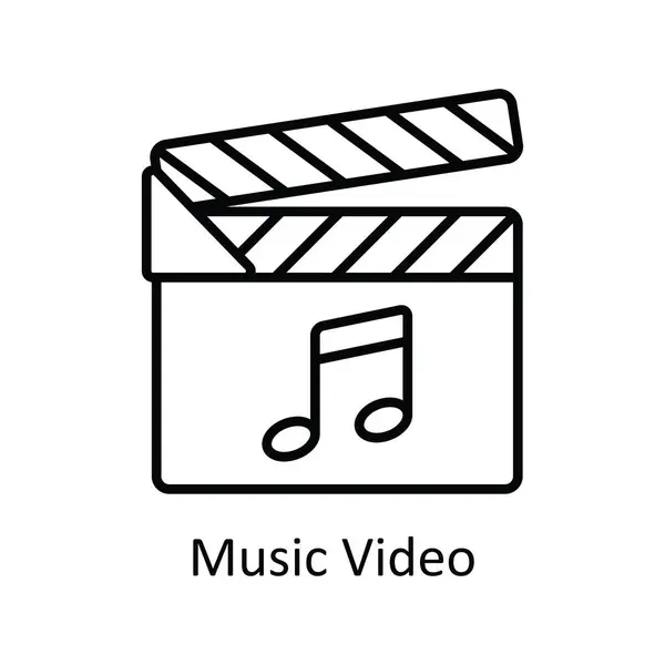 Video Musicale Schema Vettoriale Icona Illustrazione Design Simbolo Streaming Online — Vettoriale Stock