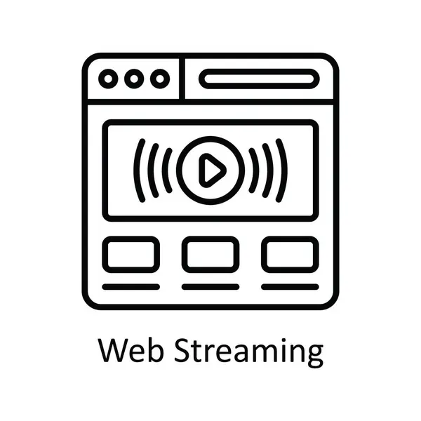 Web Streaming Schema Vettoriale Icona Illustrazione Design Simbolo Streaming Online — Vettoriale Stock