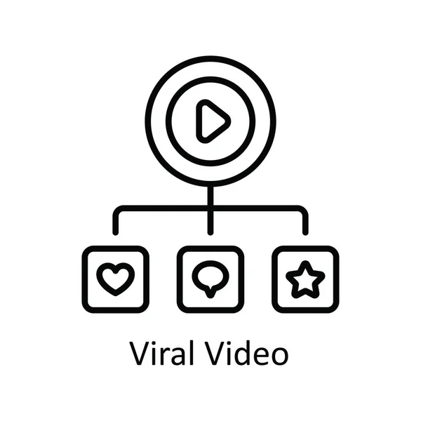 Video Virale Schema Vettoriale Icona Illustrazione Design Simbolo Streaming Online — Vettoriale Stock