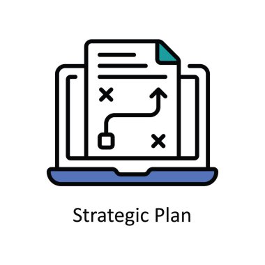 Stratejik Plan Vektörü Simge Tasarımı illüstrasyonunu tamamladı. Beyaz arkaplan EPS 10 Dosyasında Ürün Yönetimi Sembolü