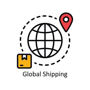 Genel Nakliye Vektörü ana hatlarını Simge Tasarımı illüstrasyonuyla doldurdu. Beyaz arkaplan EPS 10 Dosyasında Ürün Yönetimi Sembolü