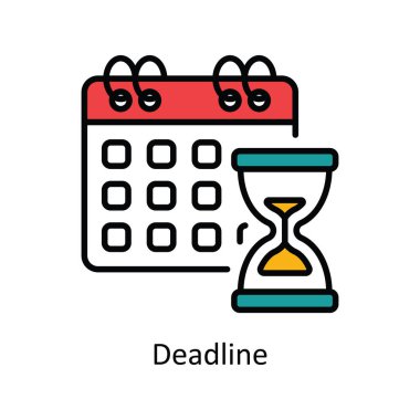 Son teslim tarihi Vektör ana hatlarını Simge Tasarımı illüstrasyonu doldurun. Beyaz arkaplan EPS 10 Dosyasında Ürün Yönetimi Sembolü