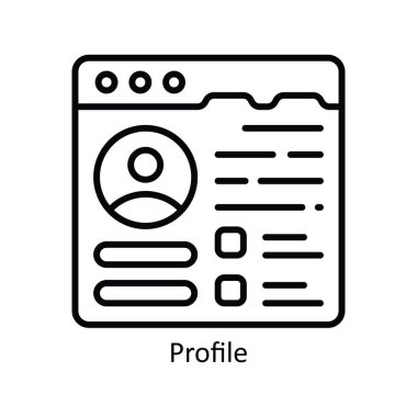 Profil Vektörü ana hatları Simge Tasarımı illüstrasyonu. Beyaz arkaplan EPS 10 Dosyasında Ürün Yönetimi Sembolü