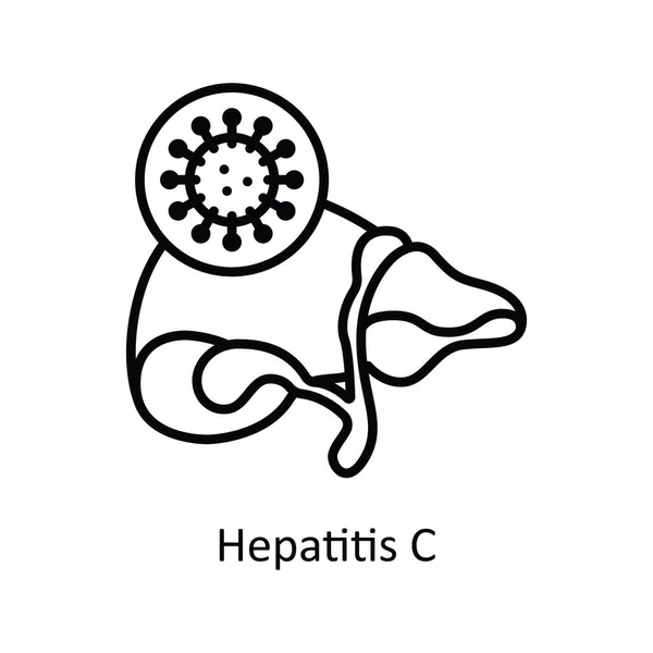 Hepatitis Vector Outline Icon Design Illustration Pharmacy Symbol White Background — Stock Vector