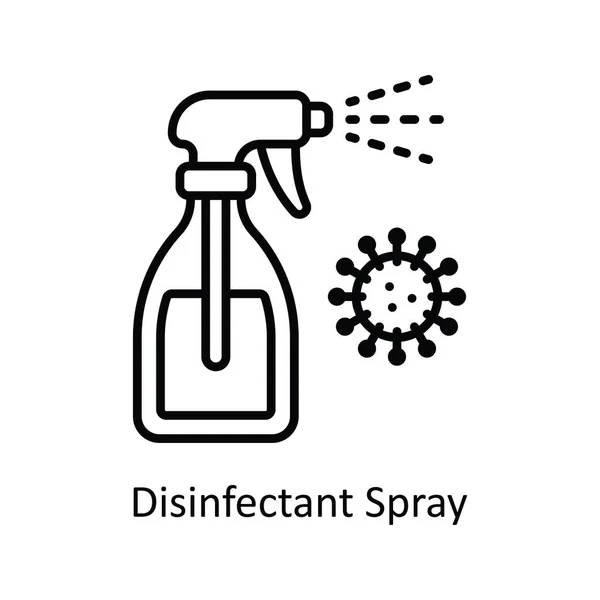 Disinfectant Spray Vector Outline Icon Design Illustration Pharmacy Symbol White — Stock Vector