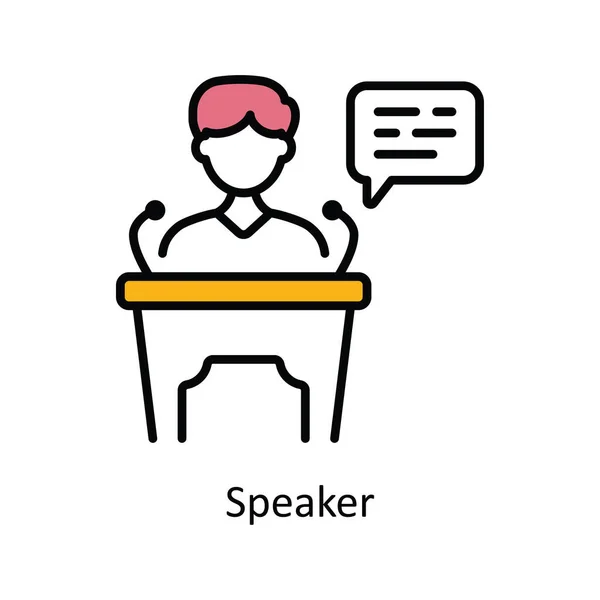 Speaker Vector Fill Outline Icon Ilustración Diseño Símbolo Gestión Productos — Vector de stock