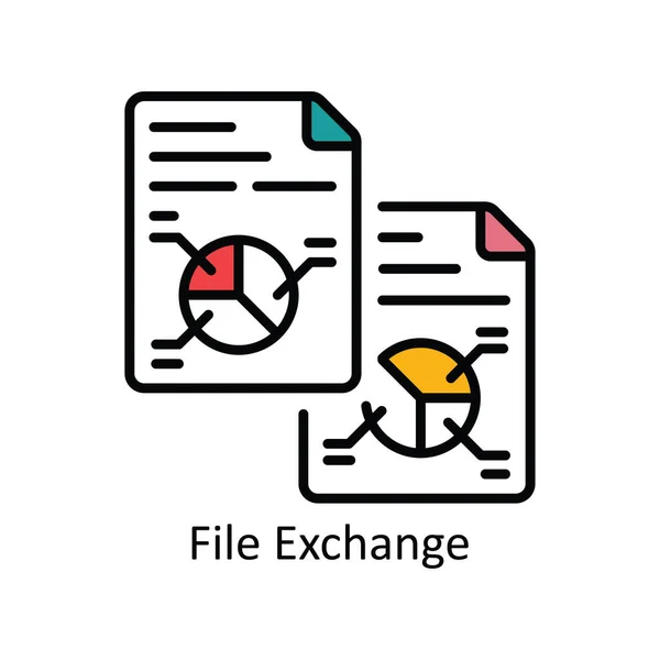 File Exchange Vector Mengisi Garis Besar Icon Desain Ilustrasi Simbol - Stok Vektor