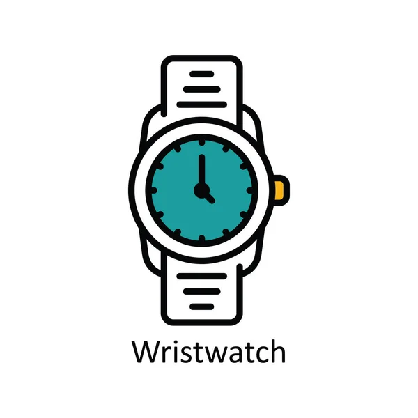 Armbåndsur Vector Udfylde Skitse Ikon Design Illustration Produktstyringssymbol Hvid Baggrund – Stock-vektor