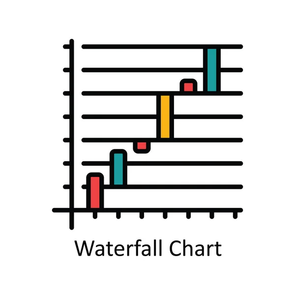 Waterval Grafiek Vector Vul Schema Pictogram Ontwerp Illustratie Product Management — Stockvector
