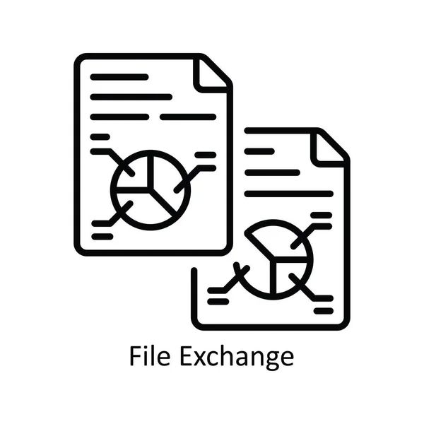 File Exchange Vector Menguraikan Ilustrasi Icon Design Simbol Manajemen Produk - Stok Vektor