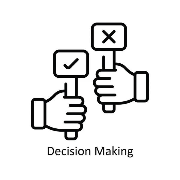 Karar Vektör ana hatlarını belirleme Simge Tasarımı illüstrasyonu. Beyaz arkaplan EPS 10 Dosyasında Ürün Yönetimi Sembolü